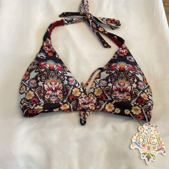 BECCA SWIM BIKINI HALTER TOP.  NEW WITH TAGS - Picture 7 of 7